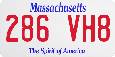 MA license plate 286VH8