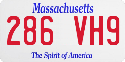MA license plate 286VH9