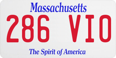 MA license plate 286VI0