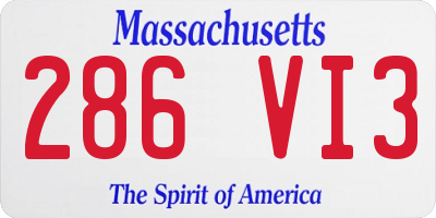 MA license plate 286VI3