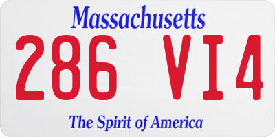 MA license plate 286VI4