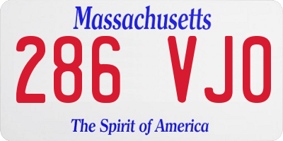 MA license plate 286VJ0