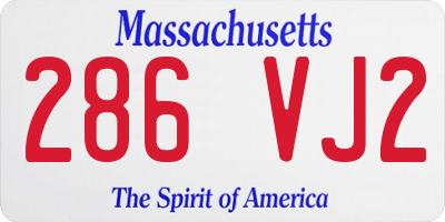 MA license plate 286VJ2