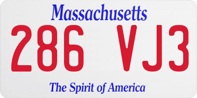 MA license plate 286VJ3