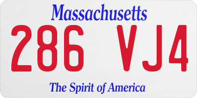MA license plate 286VJ4