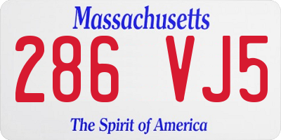 MA license plate 286VJ5