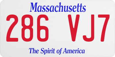 MA license plate 286VJ7