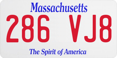 MA license plate 286VJ8