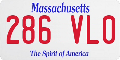 MA license plate 286VL0