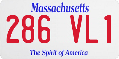MA license plate 286VL1