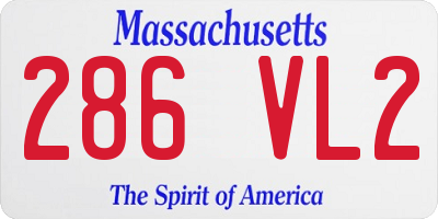 MA license plate 286VL2