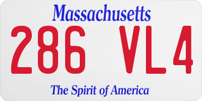 MA license plate 286VL4