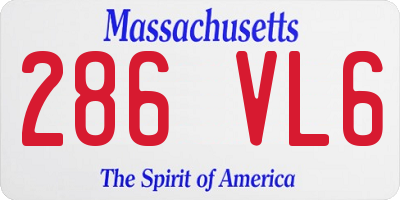 MA license plate 286VL6