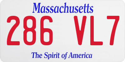 MA license plate 286VL7