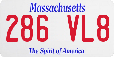 MA license plate 286VL8
