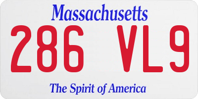 MA license plate 286VL9