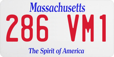 MA license plate 286VM1