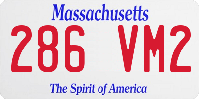 MA license plate 286VM2