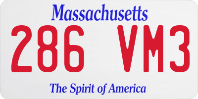 MA license plate 286VM3