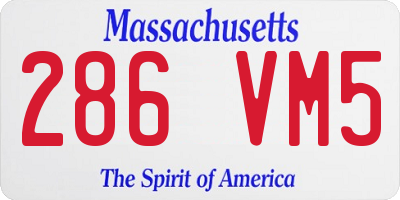 MA license plate 286VM5