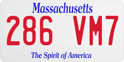 MA license plate 286VM7