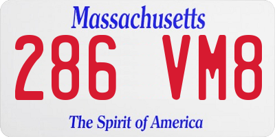 MA license plate 286VM8