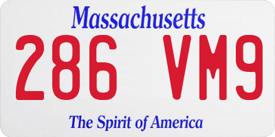 MA license plate 286VM9
