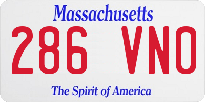 MA license plate 286VN0
