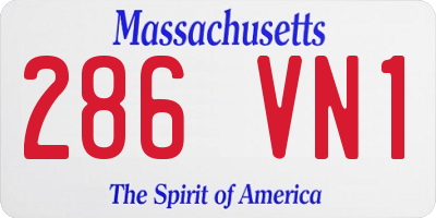 MA license plate 286VN1