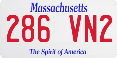 MA license plate 286VN2