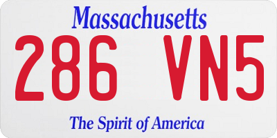 MA license plate 286VN5