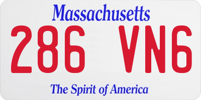 MA license plate 286VN6