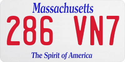 MA license plate 286VN7