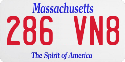 MA license plate 286VN8