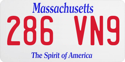 MA license plate 286VN9