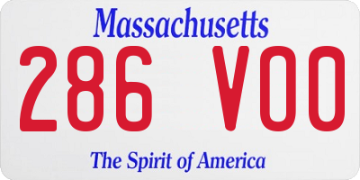 MA license plate 286VO0