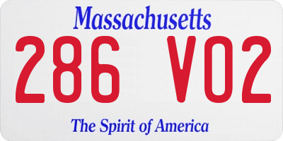 MA license plate 286VO2