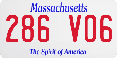 MA license plate 286VO6