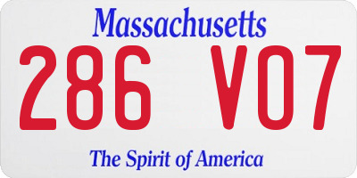MA license plate 286VO7