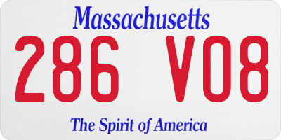 MA license plate 286VO8