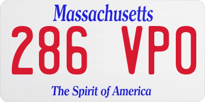 MA license plate 286VP0