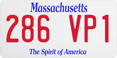 MA license plate 286VP1