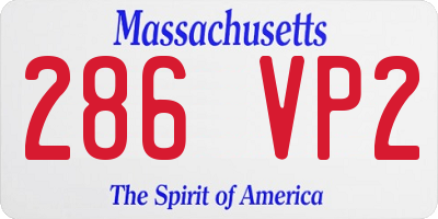 MA license plate 286VP2