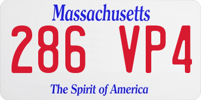 MA license plate 286VP4