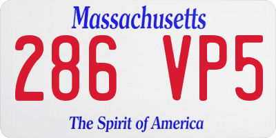 MA license plate 286VP5
