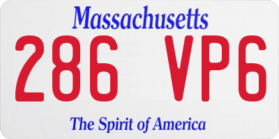MA license plate 286VP6