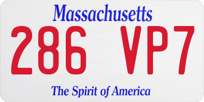 MA license plate 286VP7
