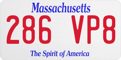 MA license plate 286VP8