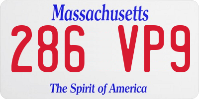 MA license plate 286VP9