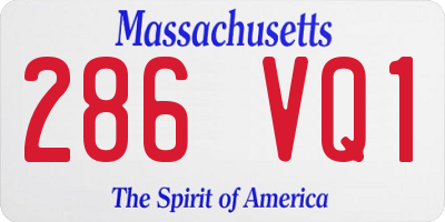 MA license plate 286VQ1